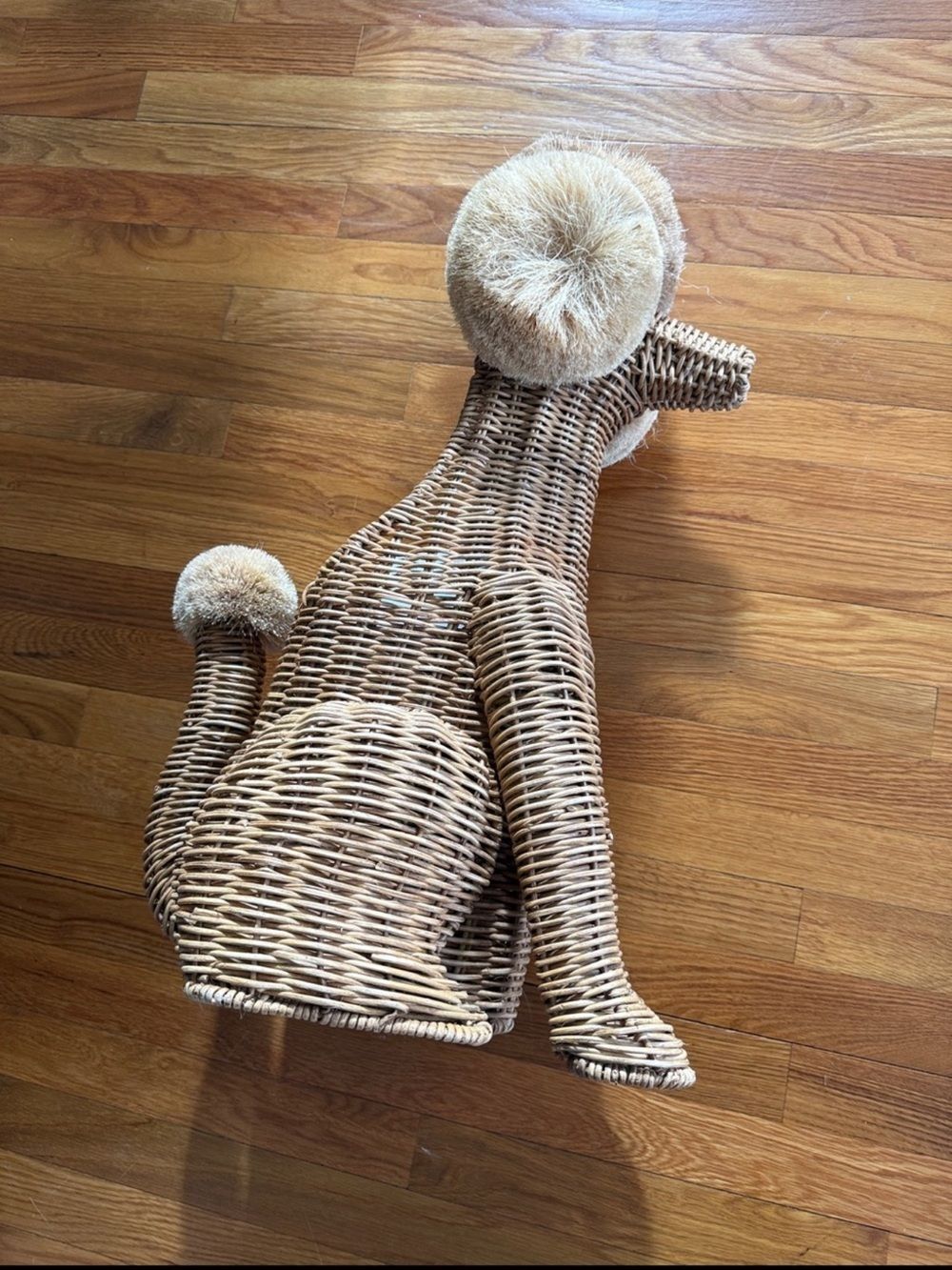New Anthropologie Poodle Dog Woven Wicker Basket One Size - Picture 5 of 8